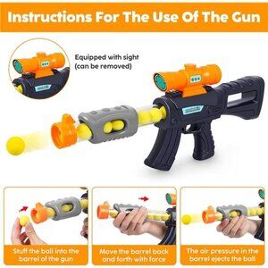 Shooting Game Toy for Boys Girls, with Animal Shooting Target and 24 Foam Balls
